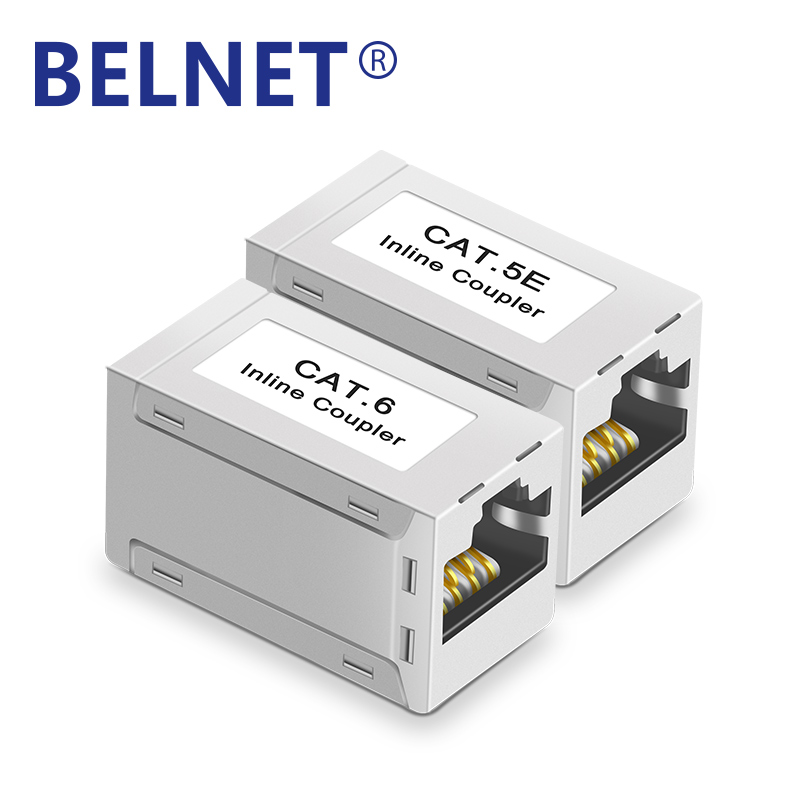 Net route connector straight through head home extension RJ45 Internet straight through head one thousand trillion shielded dual-through head adapter