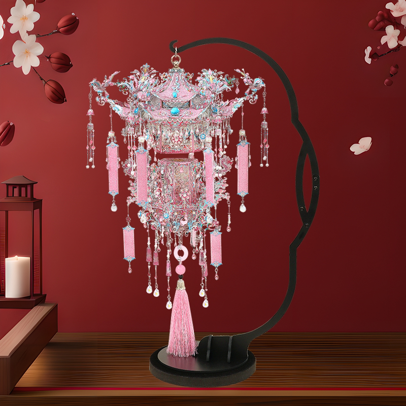 Ten-Mile Red Dress Festival Lantern DIY Metal Assembly Puzzle Lantern 3D Model for Festive Holidays