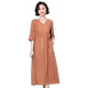Heavyweight copper-ammonia long skirt with a quarter-sleeved dress
