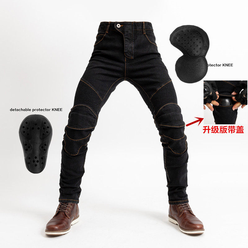 Locomotive Pants Riding Jeans Anti-Fall motorcycle rider Rider Pants Gear All Season Male kneecap with lid