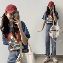 Summer Big Code Womens Dress 2022 Light Cooked Fat Mm Display Slim Superior Sense Salt Ensemble Wearing a short sleeve blouse and two suit spring