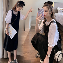 Summer Big Code Womens Dress 2022 Light Cooked Wind Fat Mm Conspicuy Wearing A Hitch Pure Sweet And Mermaid Dress Two-piece Suit Spring