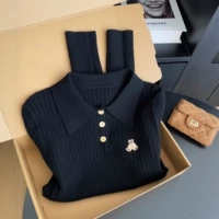 Черный [Женские свитера нового стиля 2025 года/Красиво выглядящие топы, которые не конфликтуют друг с другом/Осенняя и зимняя одежда]