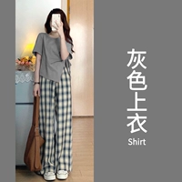 Один серый топ с короткими рукавами [2025 Весна Новая женская одежда/платья и режиссерскую одежду, знаменитость и спортивный костюм в стиле колледжа/способный темперамент/темперамент и температура и знаменитость и модный/2025 Уникальный супер-симпатичный костюм].