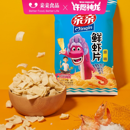 [Kiss & Wish Wish Dragon] Креветка пленка 80G*5 Bacchus Crimp Snatchs Network Red Cred Snacks Casual Publeing Food