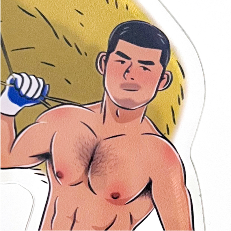 Magnetic Clothing Change Sign for Men, Athletic Guy, Muscular Man, Husband with a Strong Build, Farmer's Son