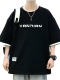 Trendy inst shirt men's summer plus fat large size loose letter print t-shirt heavy 280g fat casual short-sleeved