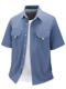 Plus-Size Ice Silk Short-Sleeve Shirt for Men, Extra Large Summer Casual Turn-Down Collar Jacket, Multi-Pocket Work Shirt for Big and Tall Men