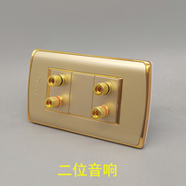 118 120 type golden two-position audio multimedia sound panel 4-head 4-hole speaker 5 1 surround audio socket