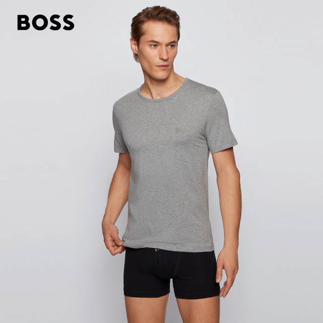 HUGOBOSS ຜູ້ຊາຍ fabric ຝ້າຍຄລາສສິກຄລາສສິກສະບັບສາມສິ້ນເຮືອນສັ້ນ, ເສື້ອທີເຊີດ