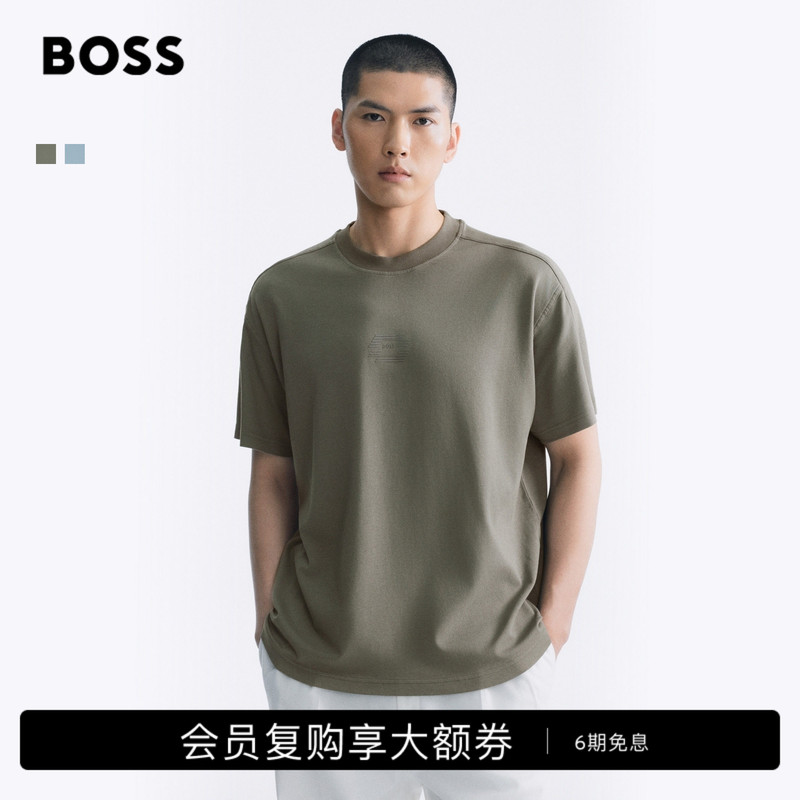 [100% Cotton] Boss 26 Summer New Style Men's and Women's Casual Art Pattern Logo Double-Sided Cotton Short-Sleeved T-Shirt