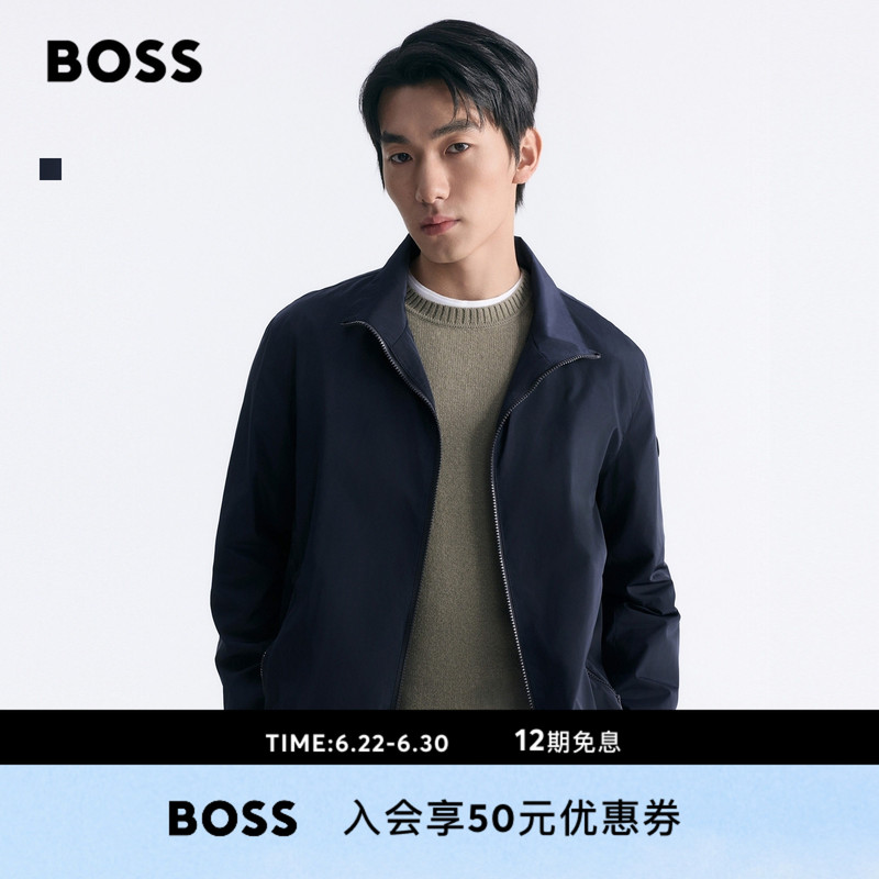 [Stand Collar Jacket] Boss Men's 2026 Spring New Regular Fit Fully Lined Stand Collar Jacket
