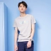 Áo thun nam métbonwe nam 2018 hè mới Hộp nhỏ chữ thêu tay ngắn T Cotton Teen áo thun có cổ nam Áo phông ngắn