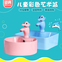Kindergarten children color ceramic table basin wash basin small toilet cartoon wash basin