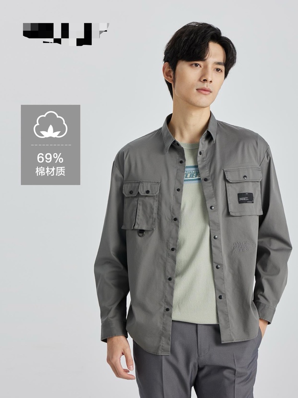 Lijia Spring and Autumn New Men's Casual Fashion Thin Long-Sleeve Shirt Breathable Fishing Multi-Pocket Cotton Shirt