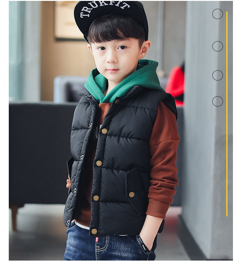 Áo vest bé trai cotton 2018 mới thu đông mới áo gile phao trẻ em