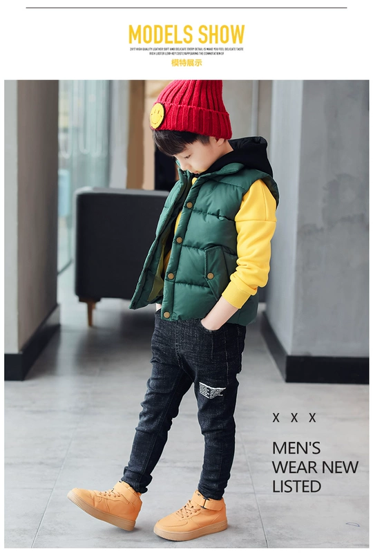 Áo vest bé trai cotton 2018 mới thu đông mới