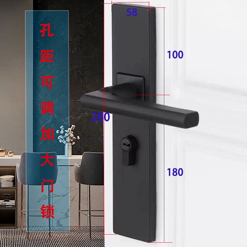 Large Household Indoor Bedroom Door Lock Panel Handle Set, Universal Type, Extended, Widened, Thickened Solid Wood Door Lock Large Household Indoor Bedroom Door Lock Panel Handle Set, Universal Type, Extended, Widened, Thickened Solid Wood Door Lock