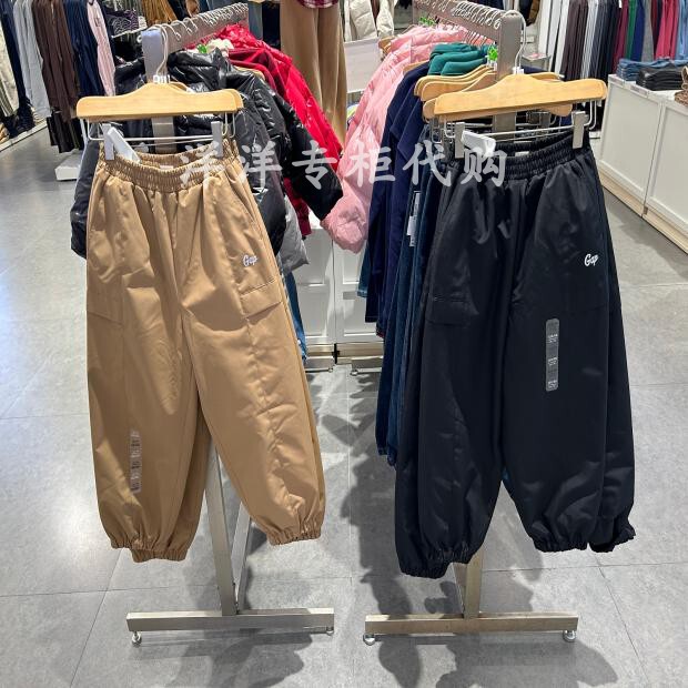 Gap Winter 2025 New Windproof and Water-Repellent Logo Elastic Waist Sports Jogger down Pants for Boys 829566