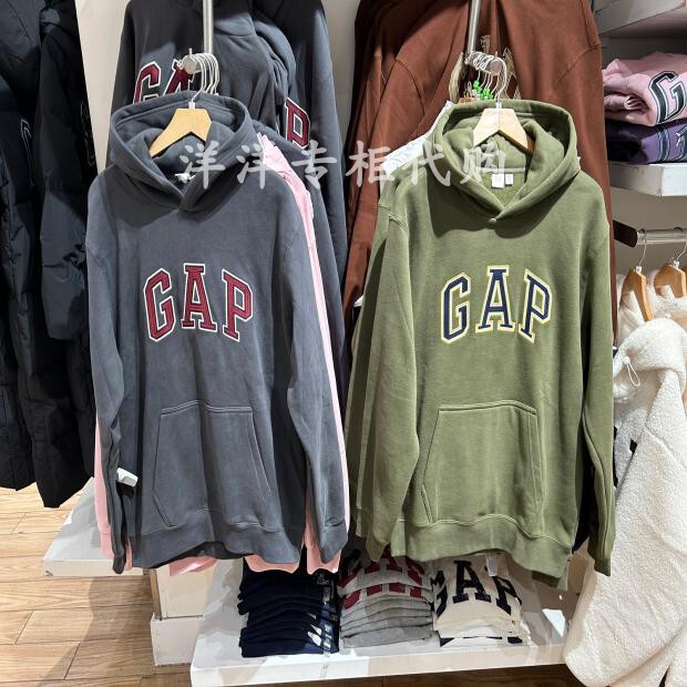 [Cheng Yi Endorsement] Gap 2025 Autumn New Logo Fleece Hoodie Sweatshirt Unisex 788239