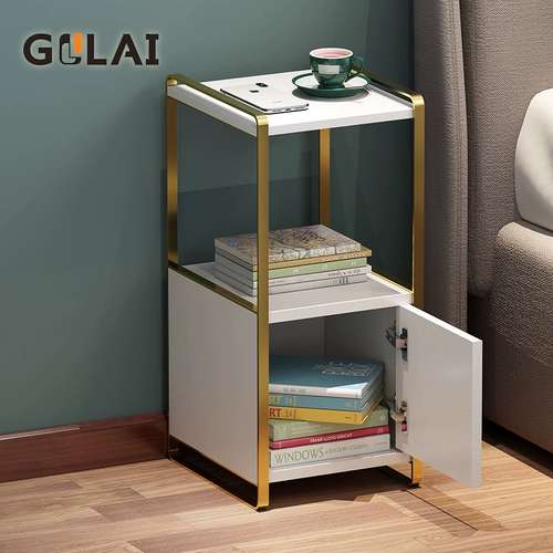 Nordic Light Luxury Leads Head -Plant Prame Small Apartment Storage с дверью шкафа узкий шкаф многослойный хранение спальни спальня