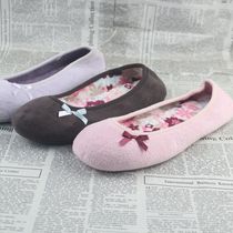 UK single spring and autumn warm girls bean-bean shoes flat bottom pregnant women shoes shallow mouth One foot pedal sloth shoes soft dance shoes