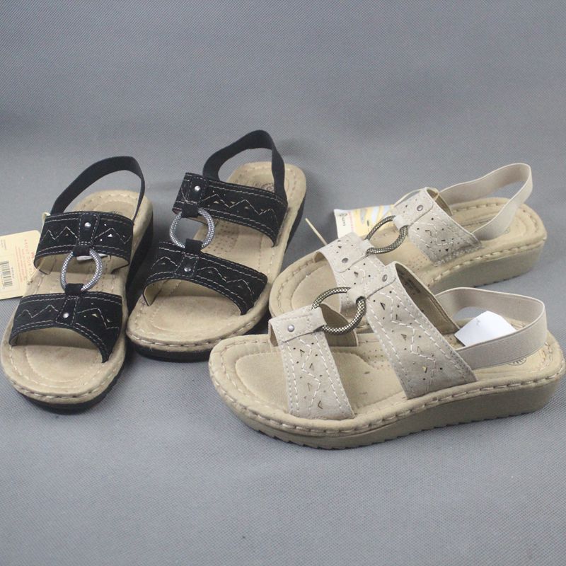 American single summer sandals women's soft bottom non-slip wedge shoes mother shoes simple and comfortable flat bottom sandals 43 large size