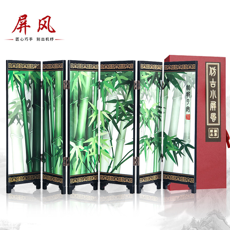 Lacquer Ware Small Screen Desktop Swing Piece Decorations China Wind Abroad Gifts Delivery Old Foreign Business Will Exhibition Souvenirs