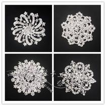 Large transparent rhinestone flower brooch corsage rhinestone alloy diamond flower plate diy bridal bouquet material