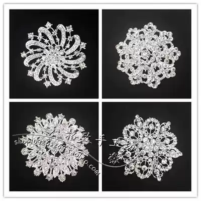 Large transparent rhinestone flower brooch Corsage Rhinestone alloy diamond-set flower plate diy bridal hand bouquet material