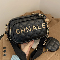 Lingge small fragrance bag bag womens 2022 new trendy broadband cross-body shoulder bag versatile ins leather chain square bag