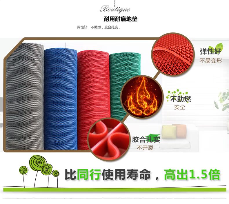 Không có gian hàng đêm PVC chống thấm mat chống trượt nhà bếp chống trượt mat S loại rỗng thảm phòng tắm chống trượt thảm đá thấm nước
