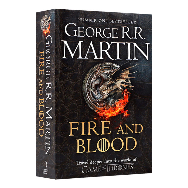 Original Edition of a Song of Ice and Fire: Fire and Blood, English Edition of the Novel, Paperback Version of Game of Thrones, English Version with the Hobbit and the Lord of the Rings