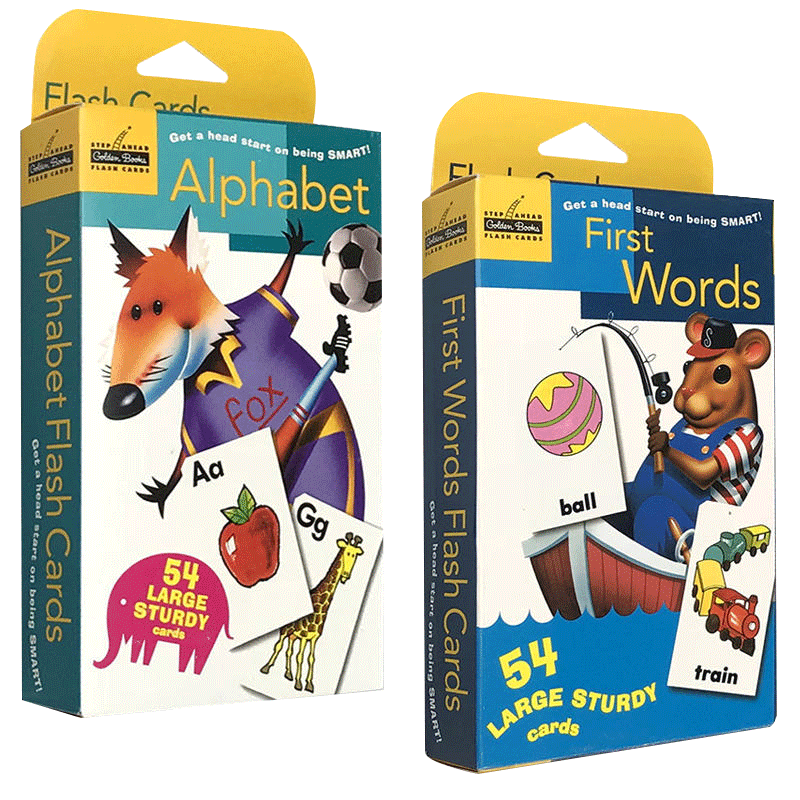 English Original First Words Alphabet 54 English Word Cards 2 Boxed Golden Books Produced By Langdon Children S Enlightenment Word Recognition Card Parent Child Interaction Genuine Imported Books