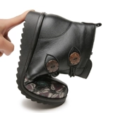 Зимние нескользящие туфли для матери, флисовая обувь, удерживающие тепло короткие сапоги для кожаной обуви, для среднего возраста