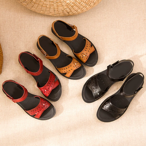 Сандалии для матери, обувь, нескользящие летние комфортные туфли, для среднего возраста, мягкая подошва