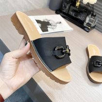 2022 Summer new SW Wet Water Cool Slippers Fashion Flat Bottom Slippers Women Wear 100 lap comfort word slippers