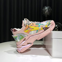 Ogoods Women Shoes 2022 New Genuine Leather Crash Color Breathable Colorful Casual Sports Thick Bottom Old Daddy Shoes Single Shoes Chains