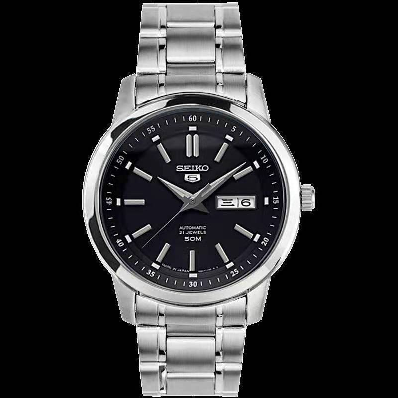 Seiko Watch No. 5 Series Luminous Waterproof Dual Calendar Men's Automatic Mechanical Watch Stainless Steel 24-Hour Small Dial
