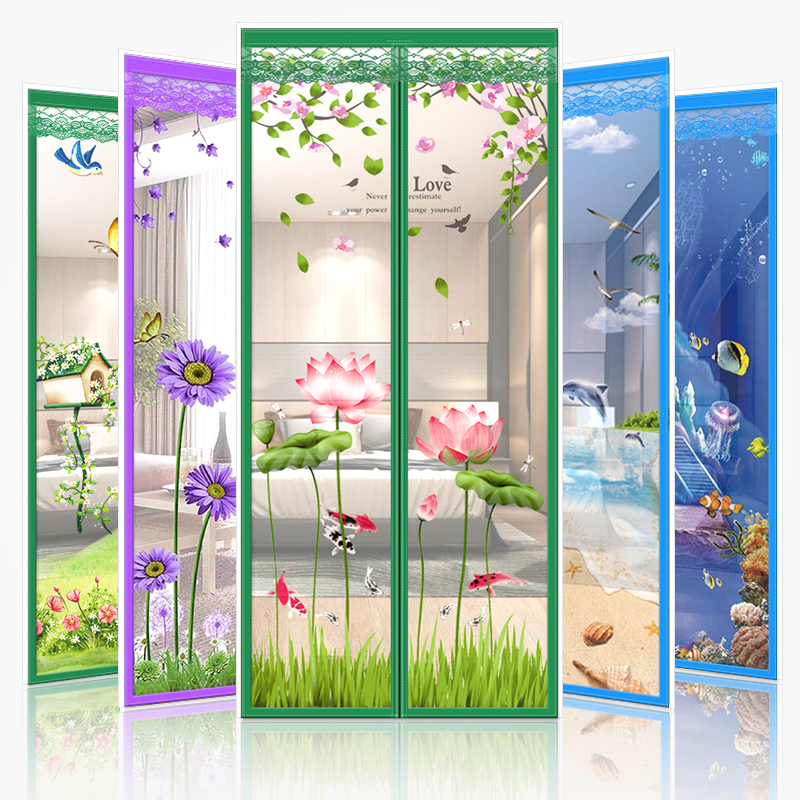 Velcro anti-mosquito door curtain curtain magnetic anti-mosquito screen door mesh self-adhesive magnet sand door anti-mosquito sand window screen