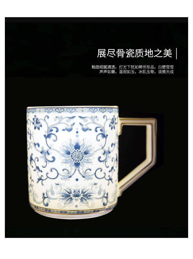 Gaochun ceramics colored enamel paint ipads porcelain cup yuquan 】 【 Chinese wind modern palace longfeng for cup