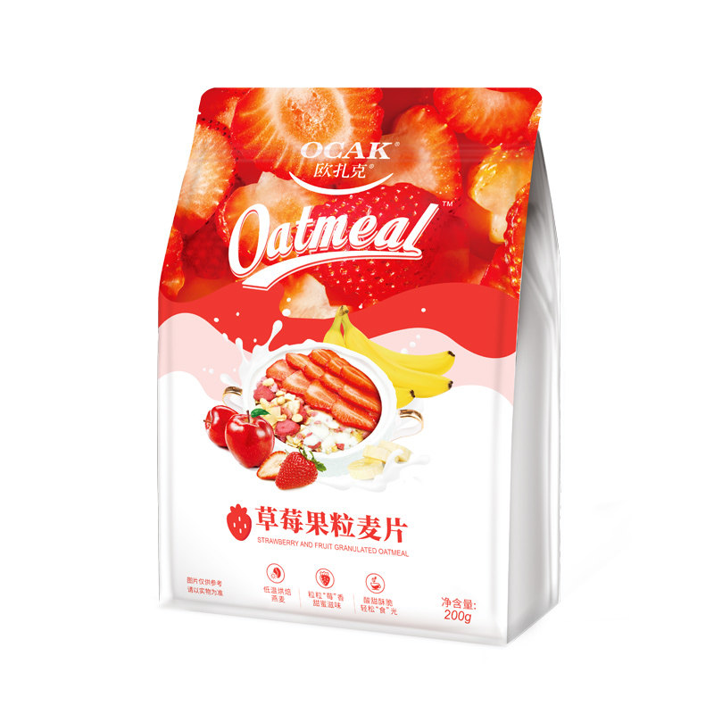 200克草莓果粒麦片
