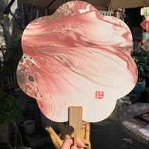 Non-relic dyeing paint fan Xuan paper fan material Package diy Chinese ancient wind drift dyeing and dyeing lacquer fan paint tool