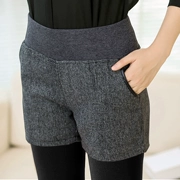 Mùa thu và mùa đông quần short len ​​cao eo quần mặc bên ngoài quần ống rộng quần ống rộng chân dày 2017 mẫu mùa thu đông