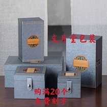 Silver leather purple clay teapot tea set packaging box Jianzhan tea cup set brocade box wine box ornaments box