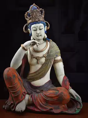 Cinnamomum camphor wood carving Guanyin Buddha statue dedicated to the use of Amitabha Buddha statue carved root carving ornaments