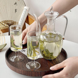 Glass Teapot, Imitation Song Dynasty Teapot, Imperial Concubine Tea Maker, Special Tea Set for Green Tea, High Temperature Resistant Chinese-Style Kettle Set, Flower Tea Pot