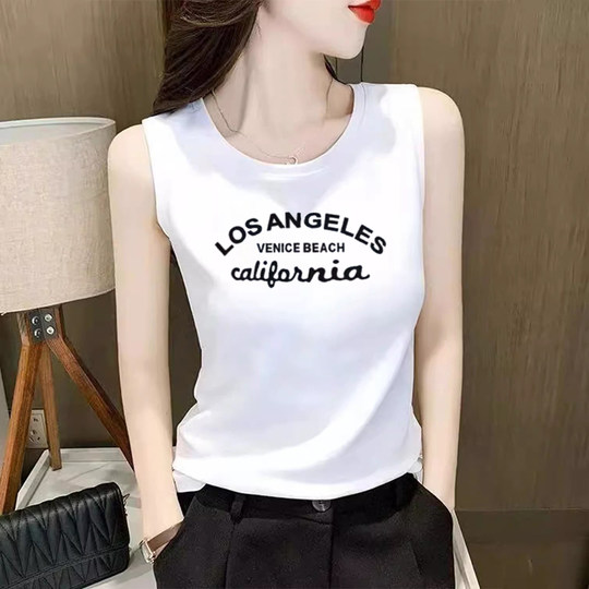 European Station 2026 Summer New Slim-Fit Pure Cotton Printed Camisole for Women, Large Size Trendy Top