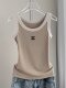 Slim-Fit Color-Blocked Camisole for Women, European Style, 2026 Summer New Pure Cotton Outerwear Design, White Top
