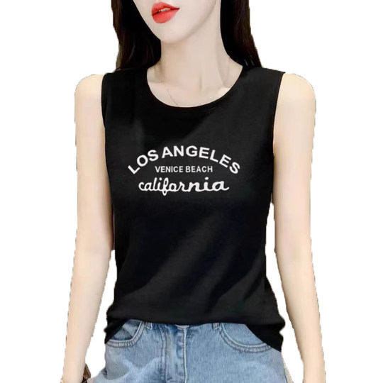 European Station 2026 Summer New Slim-Fit Pure Cotton Printed Camisole for Women, Large Size Trendy Top